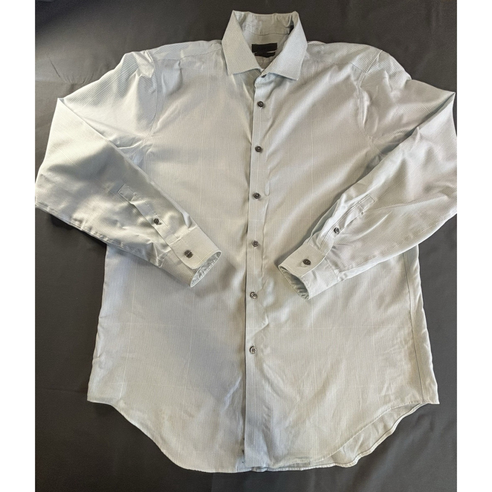 Calvin Klein Slim Fit Dress Shirt Mens 16.5‎ 34/35 Blue Stripe Cotton
